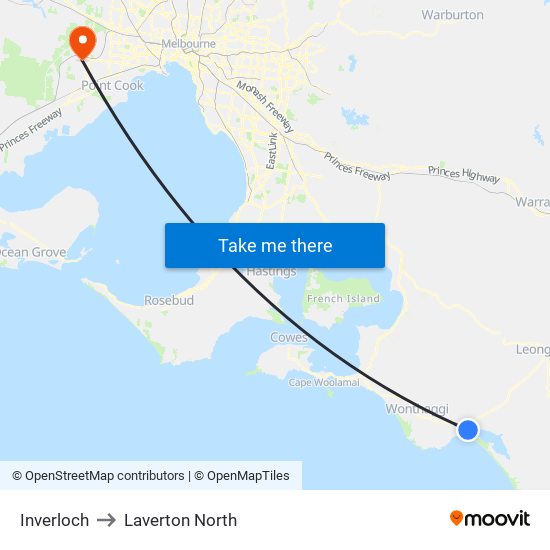 Inverloch to Laverton North map