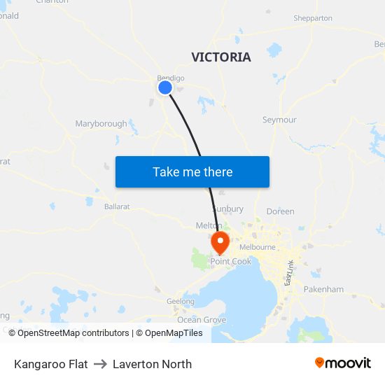 Kangaroo Flat to Laverton North map