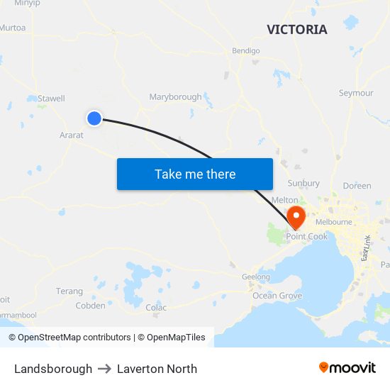 Landsborough to Laverton North map