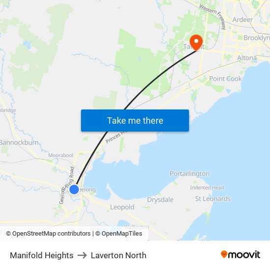 Manifold Heights to Laverton North map