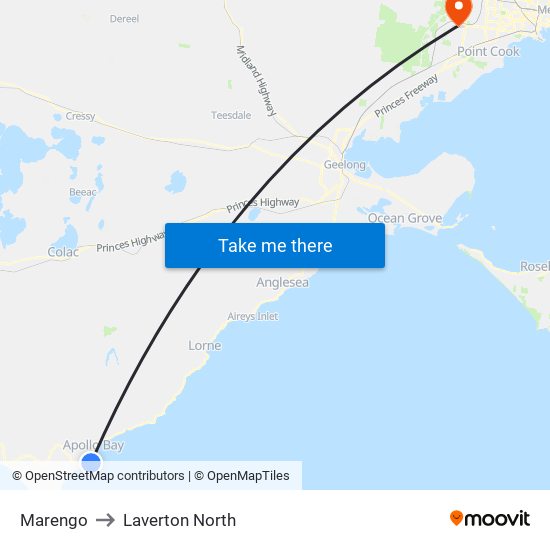 Marengo to Laverton North map