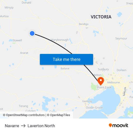 Navarre to Laverton North map