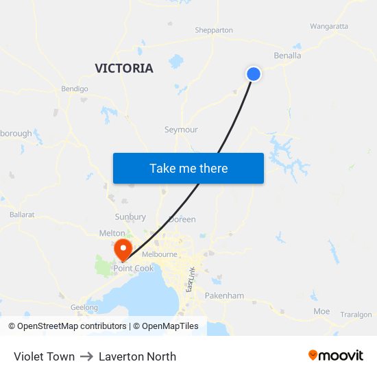 Violet Town to Laverton North map