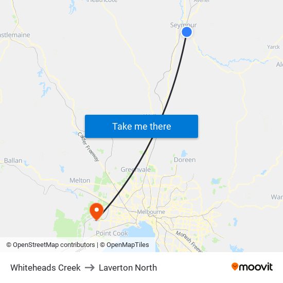 Whiteheads Creek to Laverton North map