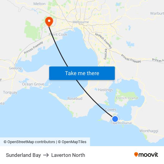 Sunderland Bay to Laverton North map