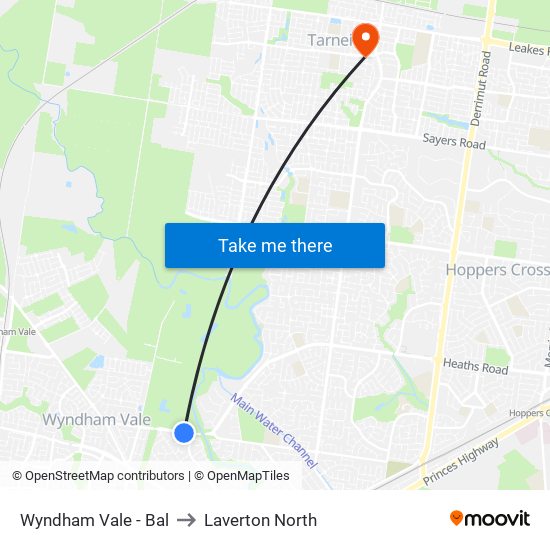 Wyndham Vale - Bal to Laverton North map