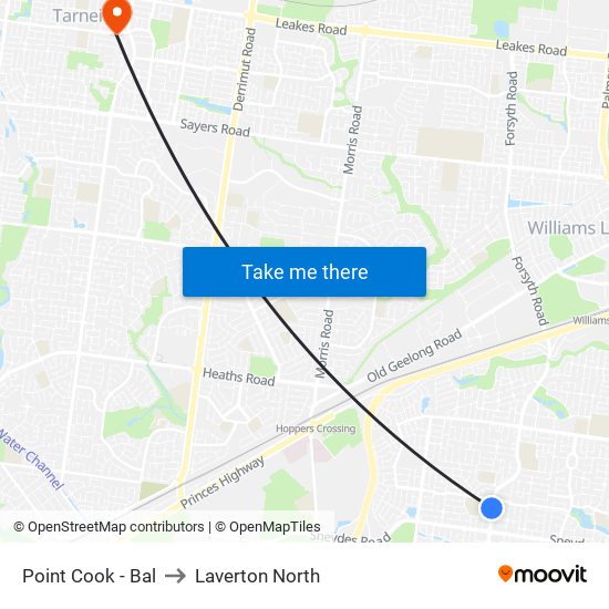 Point Cook - Bal to Laverton North map