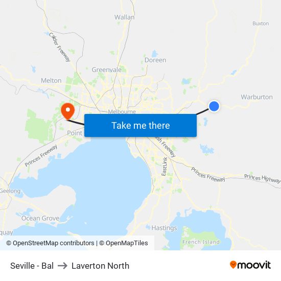 Seville - Bal to Laverton North map