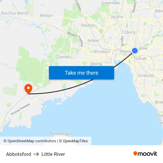 Abbotsford to Little River map