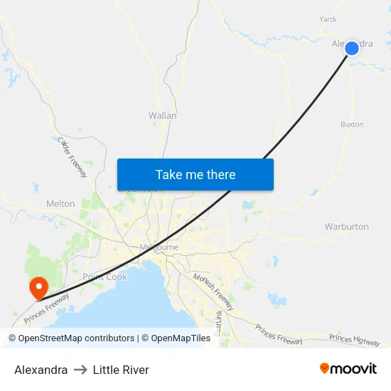 Alexandra to Little River map