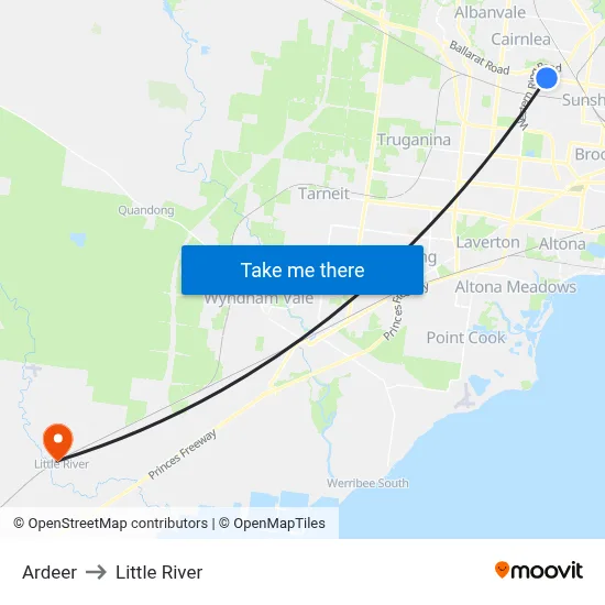 Ardeer to Little River map