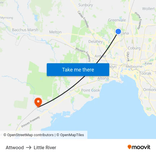 Attwood to Little River map