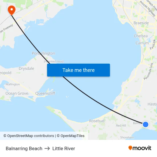 Balnarring Beach to Little River map