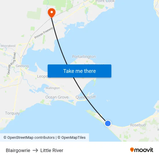 Blairgowrie to Little River map