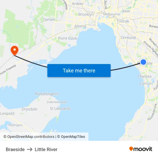 Braeside to Little River map