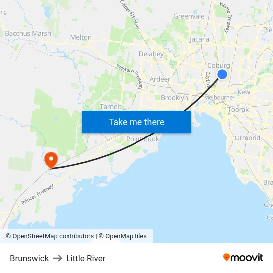 Brunswick to Little River map