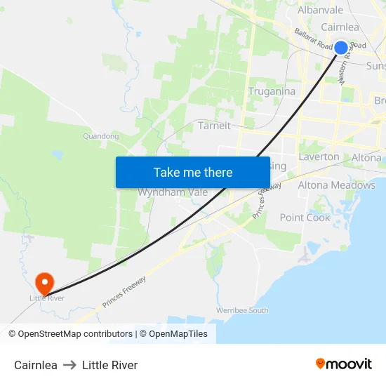 Cairnlea to Little River map