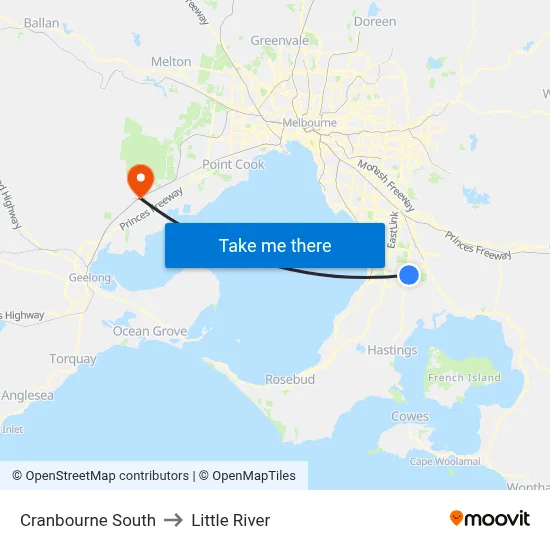 Cranbourne South to Little River map