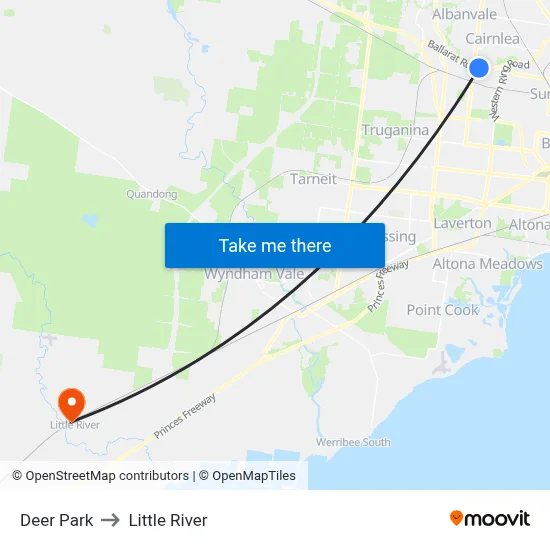 Deer Park to Little River map