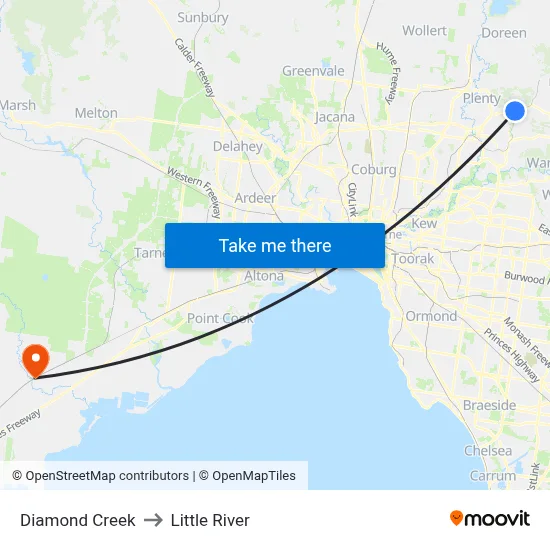 Diamond Creek to Little River map