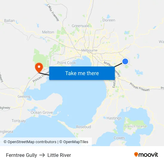 Ferntree Gully to Little River map