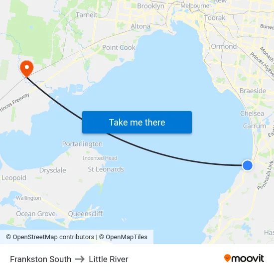 Frankston South to Little River map