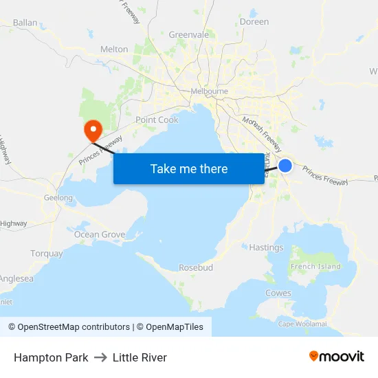 Hampton Park to Little River map