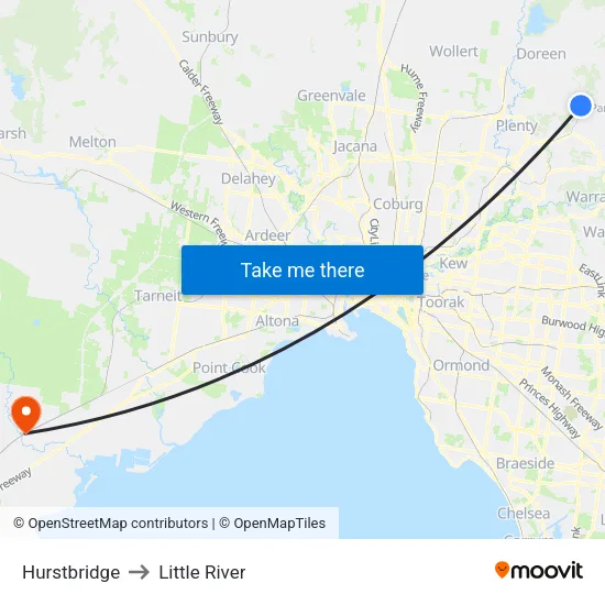 Hurstbridge to Little River map
