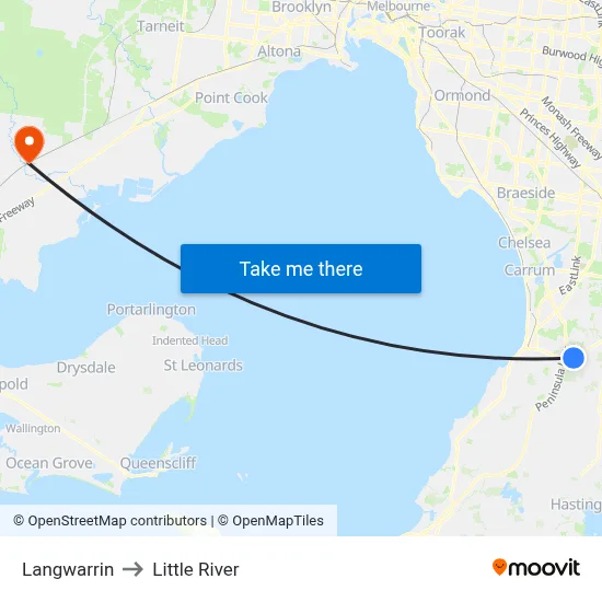 Langwarrin to Little River map