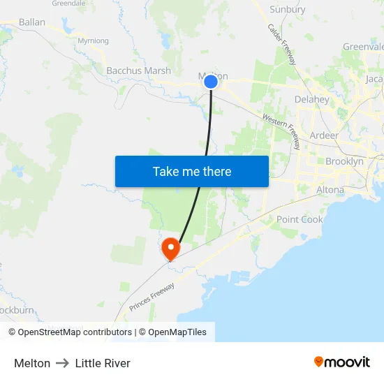 Melton to Little River map