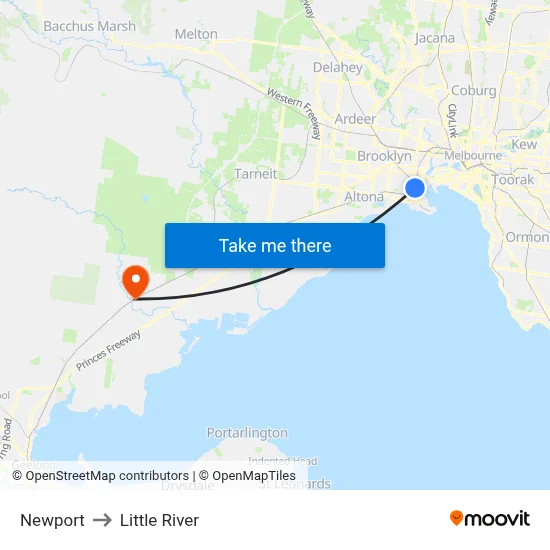 Newport to Little River map