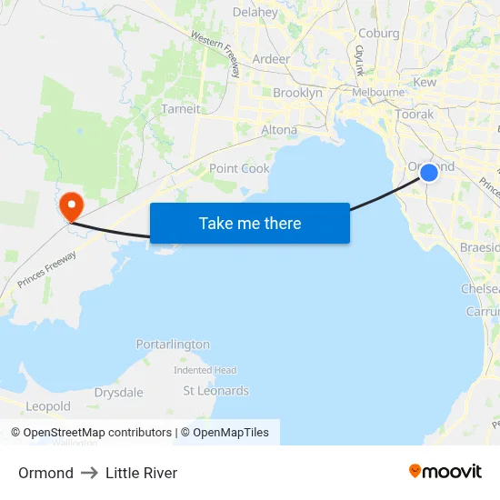 Ormond to Little River map