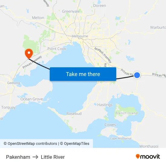 Pakenham to Little River map