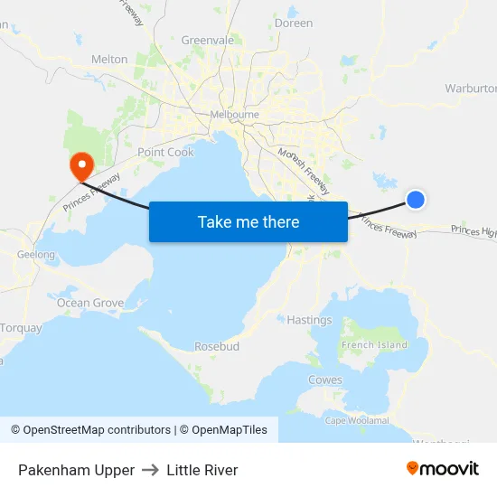 Pakenham Upper to Little River map