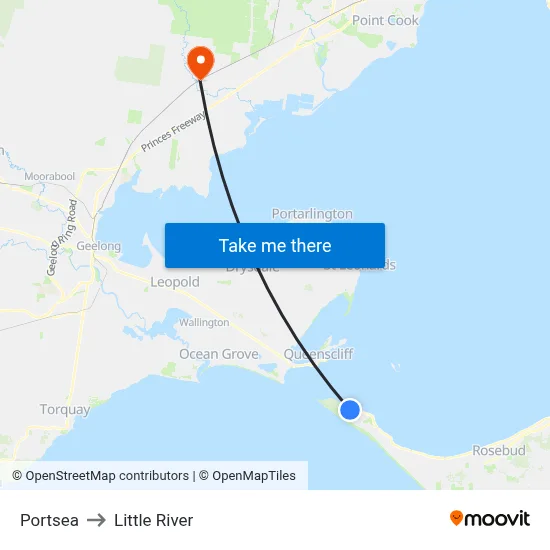 Portsea to Little River map