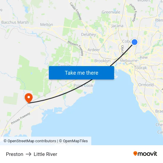 Preston to Little River map