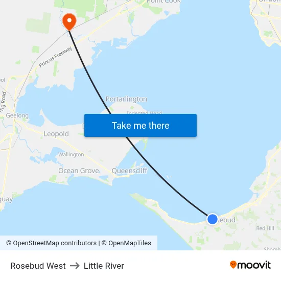 Rosebud West to Little River map