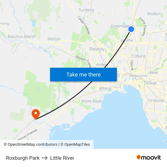 Roxburgh Park to Little River map