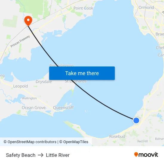 Safety Beach to Little River map