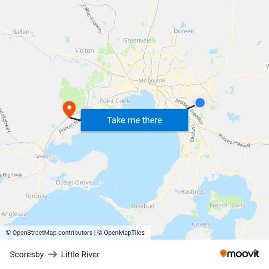 Scoresby to Little River map