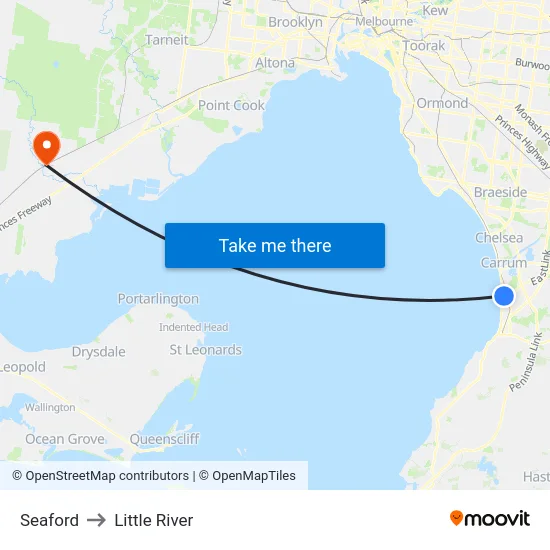 Seaford to Little River map