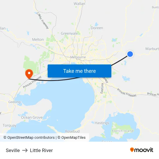 Seville to Little River map