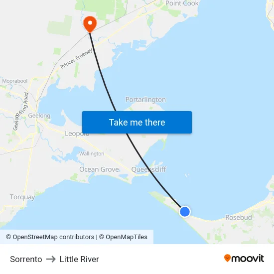 Sorrento to Little River map