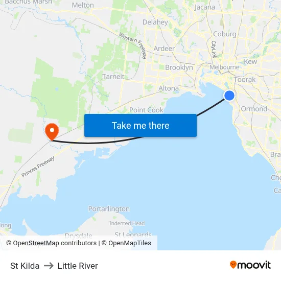 St Kilda to Little River map