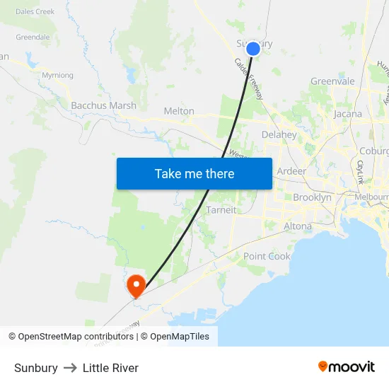 Sunbury to Little River map