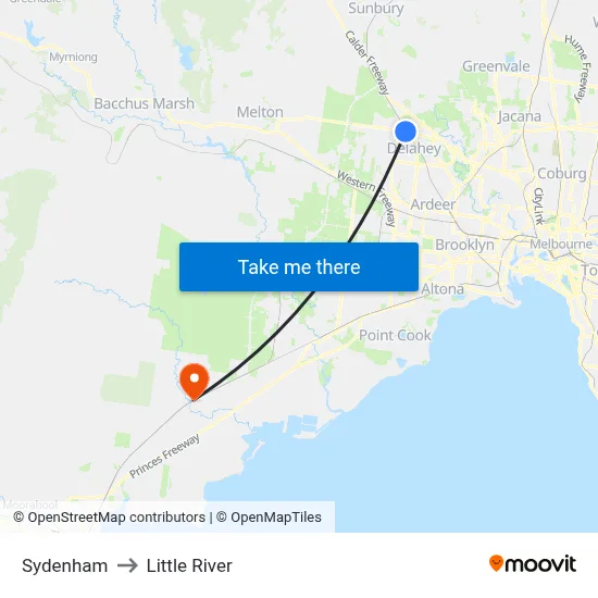 Sydenham to Little River map