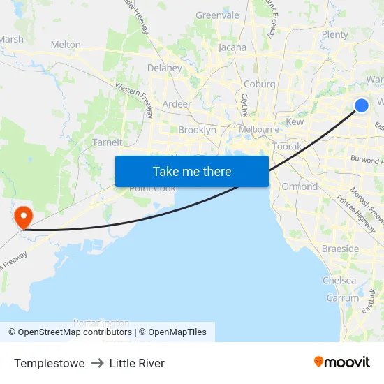 Templestowe to Little River map