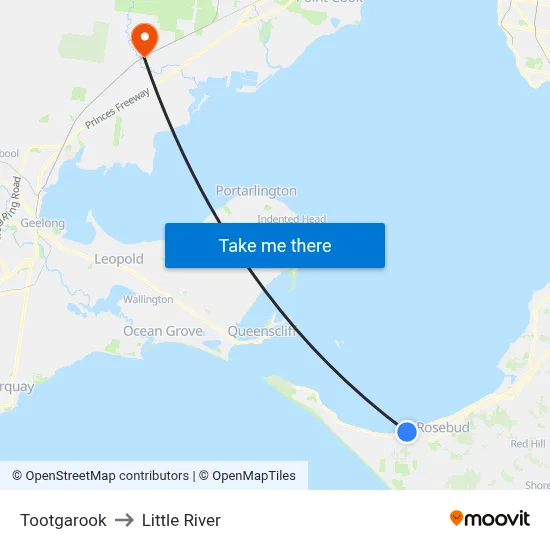 Tootgarook to Little River map