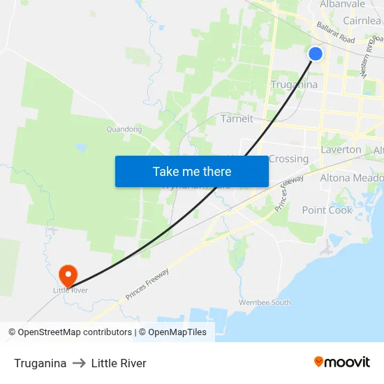 Truganina to Little River map