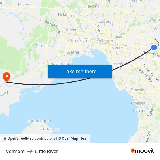 Vermont to Little River map